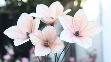 Canvas Print - Delicate Pink Flowers: A Close-Up View of Nature's Beauty