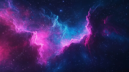 Abstract neon fractal wallpaper with space - Generative Ai
