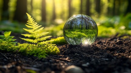 Poster - Forest Reflection in Crystal Ball