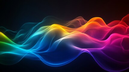 Sticker - Colorful Abstract Light Waves