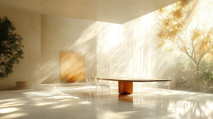 Poster - Modern interior with natural light and minimalist design.