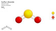 © Orange Dragon Studio - Sulfur dioxide (SO2) is a colorless gas with a strong odor. It serves as a food bleaching agent, refrigerant, and is a metabolite of Escherichia coli. White background. 3d illustration