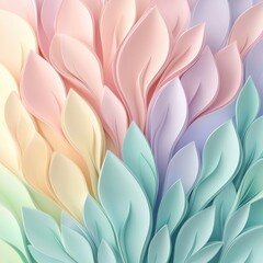 Wall Mural - Abstract Pastel Paper Leaves Background.