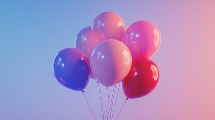 Sticker - A cluster of colorful balloons against a gradient background, symbolizing celebration and joy.