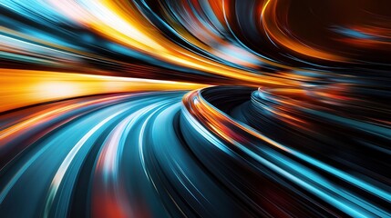 Wall Mural - Dynamic Abstract Light Trail Background Design