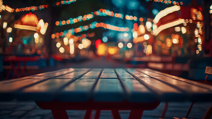 Canvas Print - Carnival Nights: An Empty Table Awaits the Revelry