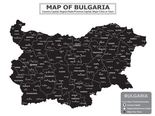 European Country Geography Political map. Political map of country with capital, province or state capital, major cities and town.