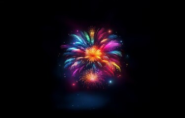 Poster - A colorful firework display against a black background.