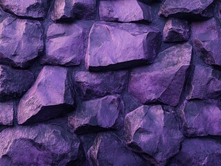 Wall Mural - Purple Stone Wall With Clock