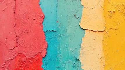 Peeling Multicolored Wall Close-Up