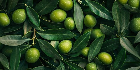 organic green olives full frame background banner, healthy food choice and fresh produce, Mediterranean flavor and nutrition benefits for vegan and vegetarian diets, perfect for gourmet dishes