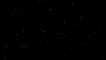 Wall Mural - Dust particles atmosphere on black screen overlay. Abstract background. High quality 4k footage