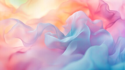 Wall Mural - soft pastel abstract background with gentle, flowing shapes and light colors creating a calming and 