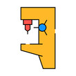 © sevector - drilling machine line icon vector. drilling machine sign. isolated symbol illustration