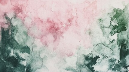 Wall Mural - abstract background in soft pink and green watercolor tones, artistic brushstroke texture ideal for 