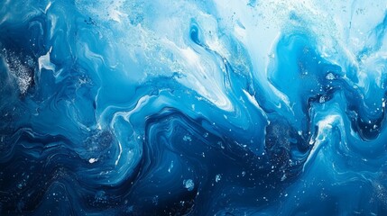 Wall Mural - abstract blue background with gradient shades and smooth wave patterns, modern digital art design pe