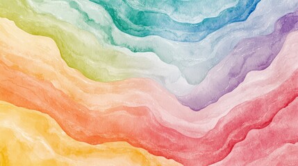 Wall Mural - Abstract pastel watercolor background featuring a vibrant rainbow watercolor pattern and soft pastel splash effects, ideal for summer-themed designs, invitations, art prints, and creative projects