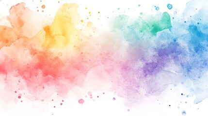 Wall Mural - abstract pastel watercolor background featuring a vibrant rainbow watercolor pattern and soft pastel