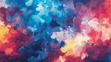 Wall Mural - beautiful abstract artistic colorful pattern background with vibrant geometric shapes and fluid brus