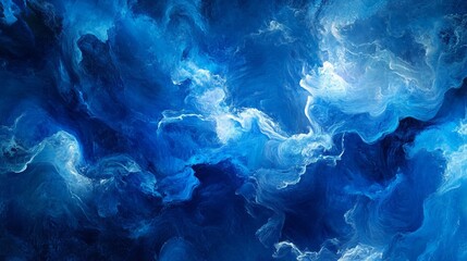 Wall Mural - vibrant blue abstract background featuring fluid shapes and textures, perfect for modern design proj
