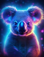 Wall Mural - Cute Koala with Neon Glow