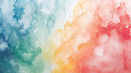 Wall Mural - Vibrant and colorful watercolor textured background with blended hues and soft brush strokes, ideal for creative projects, art prints, and graphic design applications
