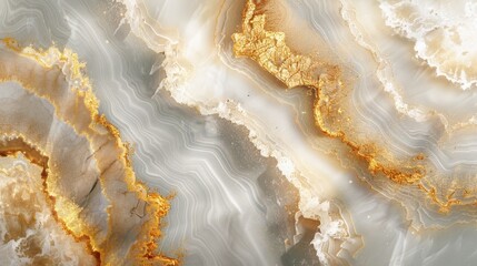 Sticker - Elegant Gold and White Marble Texture Background