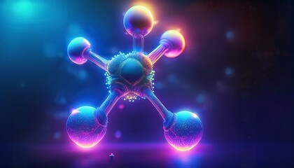 Glowing 3D Molecular Structure