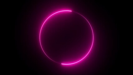 Canvas Print - charging and loading icon animation. neon light glowing circle frame background animation.