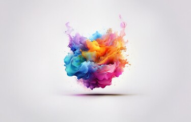 Aufkleber - An isolated, colorful abstract burst of paint on a white background.