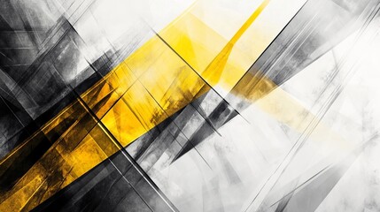 Wall Mural - Stylish abstract background with a contemporary design in yellow, gray, and white, showcasing geometric patterns ideal for modern decor, branding, and art applications