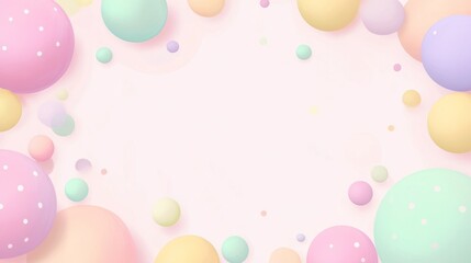 Wall Mural - charming cute background with pastel polka dot pattern, playful and fun design perfect for kids’ par