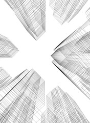 Wall Mural - abstract city architecture vector 3d illustration