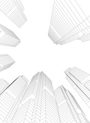 Wall Mural - abstract city architecture vector 3d illustration