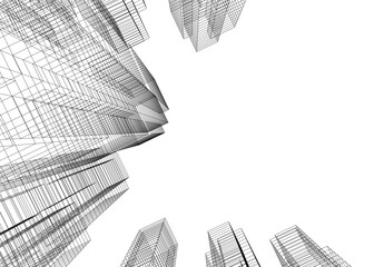 Wall Mural - abstract city architecture vector 3d illustration
