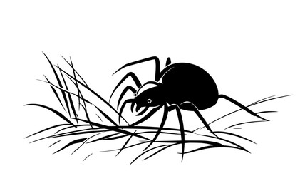 Wall Mural - A mite feeding on plant matter, legs holding firmly, vector illustration art