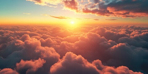 Wall Mural - sunset over clouds