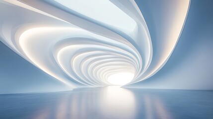 Wall Mural - captivating futuristic abstract ceiling architecture with modern design. ambient light. sleek curves