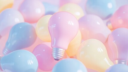 Wall Mural - Light Bulbs and Balloons