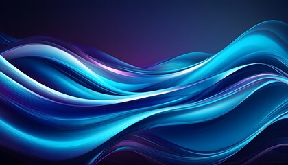 Wall Mural - Vibrant Abstract Blue Waves with Gradients and Complimentary Colors for Dynamic Web Design Background and Illustrative Wallpaper