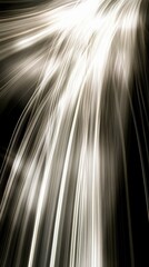 Wall Mural - abstract light trails converging in bright center on black background