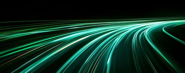 Wall Mural - Light trails creating abstract design on road at night