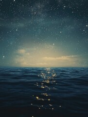 Wall Mural - ocean night view stars