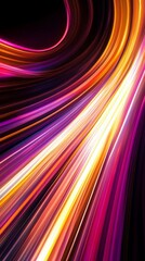 Wall Mural - Abstract speeding lines of light forming colorful tunnel
