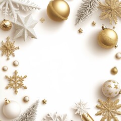 **merry christmas and happy new year holiday white banner illustration. xmas design with realistic 3