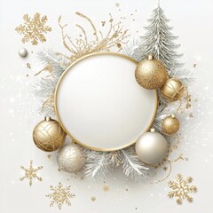 **merry christmas and happy new year holiday white banner illustration. xmas design with realistic 3