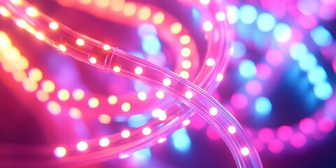 Colorful LED lights in a dynamic arrangement.