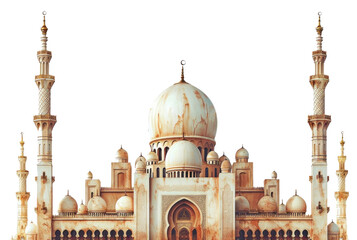 Wall Mural - PNG  A Luxury Mosque with Moon Crescent behind architecture building crescent.