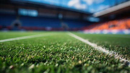 Poster - football field with a stadium