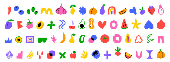 food shape pattern. abstract design ornament. modern organic geometry minimal style matisse. geometr